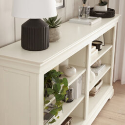 The Furniture Market Wilmslow White Painted Wide Low Double Bookcase - thumbnail 4