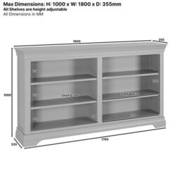 The Furniture Market Wilmslow White Painted Wide Low Double Bookcase - thumbnail 9