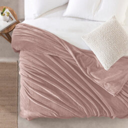 Ameha Fleece Plain Blanket, Lightweight & Reversible Throw For Travel, Bed & Sofa Blanket, Pink Single 130X150Cm - thumbnail 4