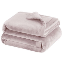Ameha Fleece Plain Blanket, Lightweight & Reversible Throw For Travel, Bed & Sofa Blanket, Pink Single 130X150Cm - thumbnail 8