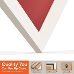 "AK Frames 25X17"" White Sleek Vinyl Record Frame With Crimson Mount For 12 Inch Lp Cover & Disc - Overlapped Design" - thumbnail 3