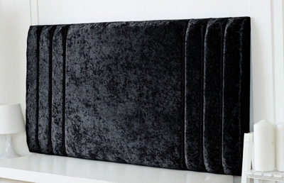 "Adore Designs Rio Crushed Velvet 4Ft6 Double 20"" Headboard -  Black"