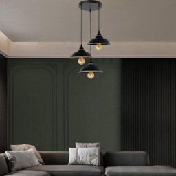Ledsone 3 Head Vintage Black Gold Line Metal Pendant Light For Kitchen Bedroom Living Room And Dining Room - thumbnail 7