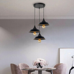 Ledsone 3 Head Vintage Black Gold Line Metal Pendant Light For Kitchen Bedroom Living Room And Dining Room - thumbnail 3