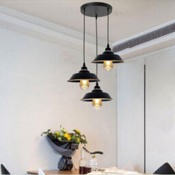 Ledsone 3 Head Vintage Black Gold Line Metal Pendant Light For Kitchen Bedroom Living Room And Dining Room - thumbnail 5