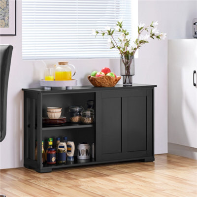 Yaheetech Sideboard Buffet Cabinet With Sliding Door Black - image 1