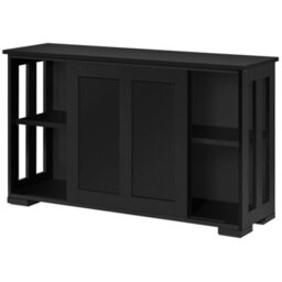Yaheetech Sideboard Buffet Cabinet With Sliding Door Black - thumbnail 2