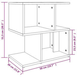 Walplus Bedside Cabinet Smoked Oak 50X30X51.5 Cm Engineered Wood - thumbnail 7