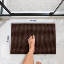 Aspire Homeware Quick Dry Chenille Bathmat Soft Water Absorbent Shower Mat Non-Slip Floor Mat, Brown (L)90Cm X (W)60Cm - thumbnail 6