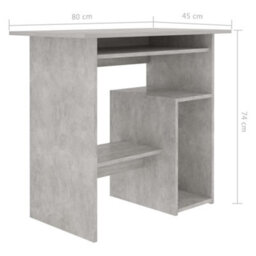 Berkfield Desk Concrete Grey 80X45X74 Cm Engineered Wood - thumbnail 7