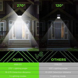 468 Led Solar Motion Sensor Wall Light Outdoor Garden Lamp - thumbnail 5