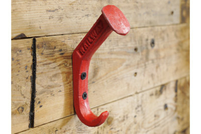 Annibells Red Cast Iron Metal Railway Wall Hook (10632)
