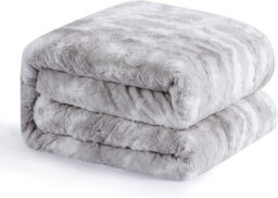 Fur Throw Blanket Soft Warm Winter Luxury Cosy Bed Cover Sofa Duvet Faux Fleece Mink, Single 150X125 - thumbnail 3