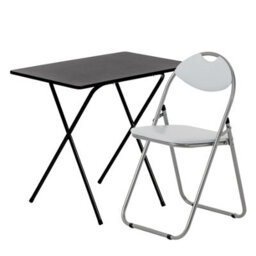 Harbour Housewares Wooden Folding Desk & Chair Set - Black/white - thumbnail 1