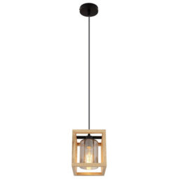 Luminosa Lighting Luminosa Pettey Pendant Ceiling Light Matt Black Smoke With Air Bubbles Glass Shade 1X E27 - thumbnail 3