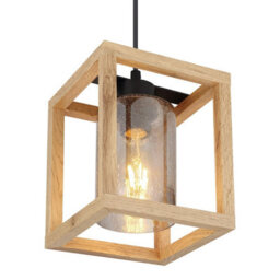Luminosa Lighting Luminosa Pettey Pendant Ceiling Light Matt Black Smoke With Air Bubbles Glass Shade 1X E27 - thumbnail 4