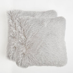 Sienna Set Of 2 Fluffy Shaggy Filled Cushion With Cover Square - thumbnail 1