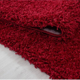 Uetian Red Shaggy Rug Small Soft Pile Rug For Doorway Bedside Nursery Area (60 X 110 Cm) - thumbnail 3