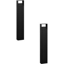 Stylish 2 Pack Ip44 Outdoor Bollard Lights In Anthracite Aluminium - 6W Led Tall Lamp Posts