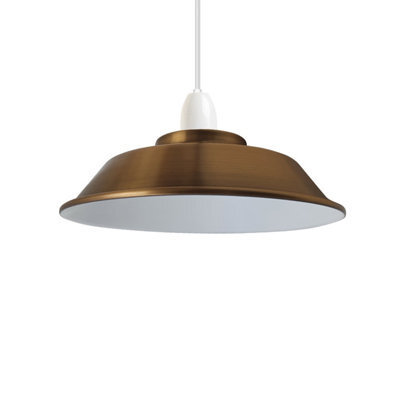 Vintage Industrial Yellow Brass Metal Lampshade 22Cm For Living Room & Kitchen - image 1