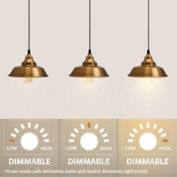 Vintage Industrial Yellow Brass Metal Lampshade 22Cm For Living Room & Kitchen - thumbnail 5