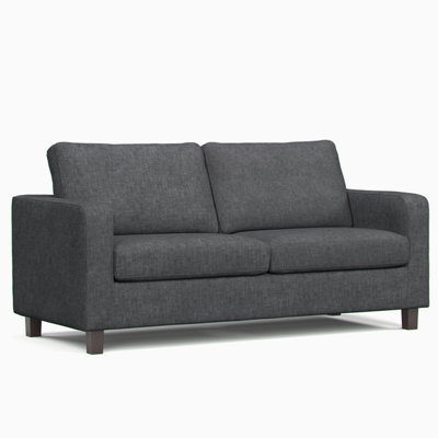 Furnishings For Less UK York Grey Turin Fabric  Boxed Arm 3 Seater Sofa - image 1
