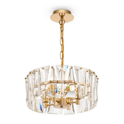 Luminosa Lighting Luminosa Modern Puntes 4 Light Gold Cylindrical Pendant Ceiling Light