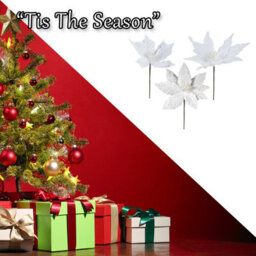 Glitter Flower Picks Christmas Decoration Ornament X 1 30Cm White - thumbnail 6