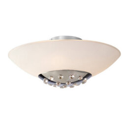 Luminosa Lighting Luminosa Amada Flush Ceiling 6 Light G9, Polished Chrome/opal White Glass - thumbnail 1