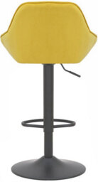 Lamboro Velluto Velvet Kitchen Bar Stool, Padded Seat & Backrest, Matt Black Footrest & Stem, Height Adjustable Swivel Gas Lift, Mustard - thumbnail 5