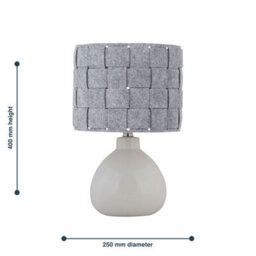 First Choice Lighting Set Of 2 Tuscan White Ceramic Lamps With Grey Felt Shade - thumbnail 8