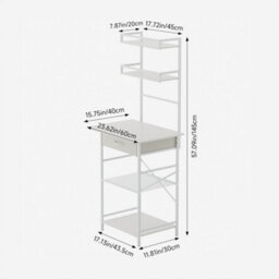 Living And Home 4-Tier Open Shelves Dressing Table With Drawer - thumbnail 5