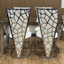Home Luxe Interiors Set Of 2 Vienna Dining Chairs Mink Cream & Silver - thumbnail 9