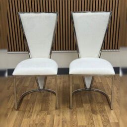 Home Luxe Interiors Set Of 2 Vienna Dining Chairs Mink Cream & Silver - thumbnail 8