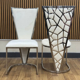Home Luxe Interiors Set Of 2 Vienna Dining Chairs Mink Cream & Silver - thumbnail 4