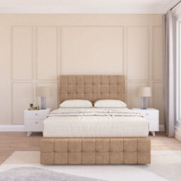 "Sloomy 3Ft Berlin Divan Bed Base Sand Naples ,no Drawers, 12"" Footboard & 54"" Floor Standing Headboard - Single" - thumbnail 2