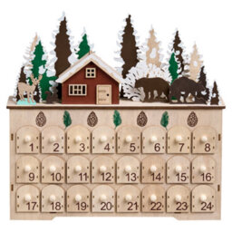 Beliani Christmas Decoration Led Helin Advent Calendar 33 Cm Light Brown - thumbnail 6