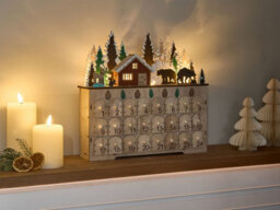 Beliani Christmas Decoration Led Helin Advent Calendar 33 Cm Light Brown - thumbnail 2
