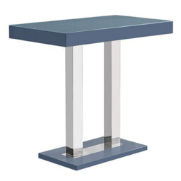 Furniture in Fashion Caprice High Gloss Bar Table Rectangular Glass Top In Grey - thumbnail 2