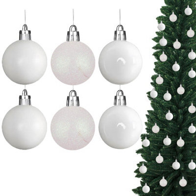 Shatchi Christmas 3Cm Bauble White -Tree Hanging Decoration Festive Cheers 24Pcs - image 1