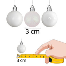 Shatchi Christmas 3Cm Bauble White -Tree Hanging Decoration Festive Cheers 24Pcs - thumbnail 2