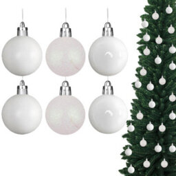 Shatchi Christmas 3Cm Bauble White -Tree Hanging Decoration Festive Cheers 24Pcs - thumbnail 1