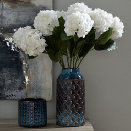Seville  Collection  Large  Indigo  Scalloped  Vase - thumbnail 4