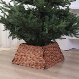 Urbn-Living Urbnliving 47Cm Square Christmas Tree Skirt Rope Design, Decorative Festive Base Cover Brown Set Of 4 - thumbnail 4