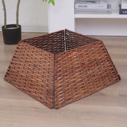 Urbn-Living Urbnliving 47Cm Square Christmas Tree Skirt Rope Design, Decorative Festive Base Cover Brown Set Of 4 - thumbnail 9