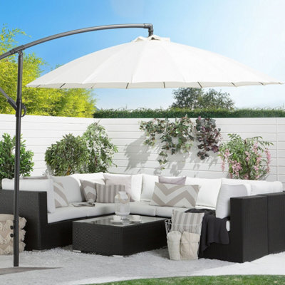 Wyld And Coco Cantilever Garden Parasol Beige Canopy, White Aluminium Frame, Polyester Canopy 235 X 268 X 268 Cm - image 1