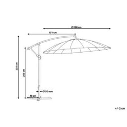 Wyld And Coco Cantilever Garden Parasol Beige Canopy, White Aluminium Frame, Polyester Canopy 235 X 268 X 268 Cm - thumbnail 3