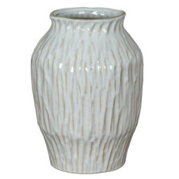 Wyld Haus Windmere White Textured Ceramic Vase 270mm H X 190mm W Cylindrical - thumbnail 2