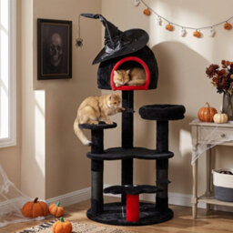 Pawhut Gothic Cat Tree, 155Cm Cat Tower With Sisal Scratching Posts, Black - thumbnail 9