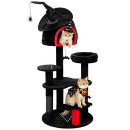 Pawhut Gothic Cat Tree, 155Cm Cat Tower With Sisal Scratching Posts, Black - thumbnail 2